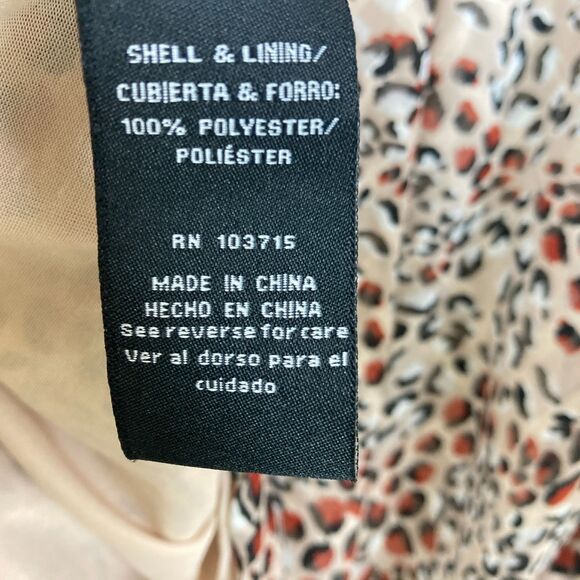 Zac & Rachel Women's V-Neck Button Down Blouse Size L Cream Brown 3/4 Sleeves - Picture 8 of 9